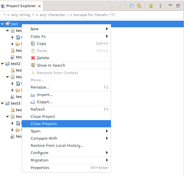 Close projects